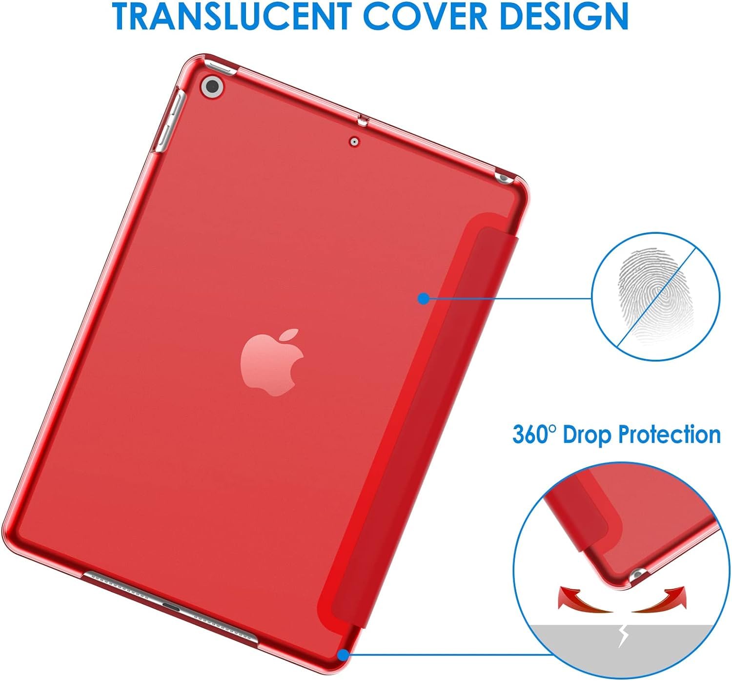 For Apple iPad 10.2 inch 9th/ 8th/ 7th Generation, Smart Magnetic Stand Case, Leather Cover with Magnetic Closure, Anti-Scratch and Lightweight Case (2021/2020/2019)