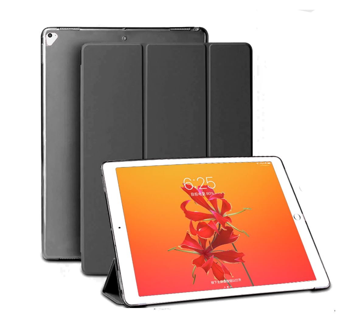 SU Case for iPad Pro 12.9 Case 2nd Generation 2017/1st Generation 2015(Model: A1584 A1652 A1670 A1671 A1821), Ultra Slim Lightweight Stand Smart Case with Translucent Frosted Back Cover