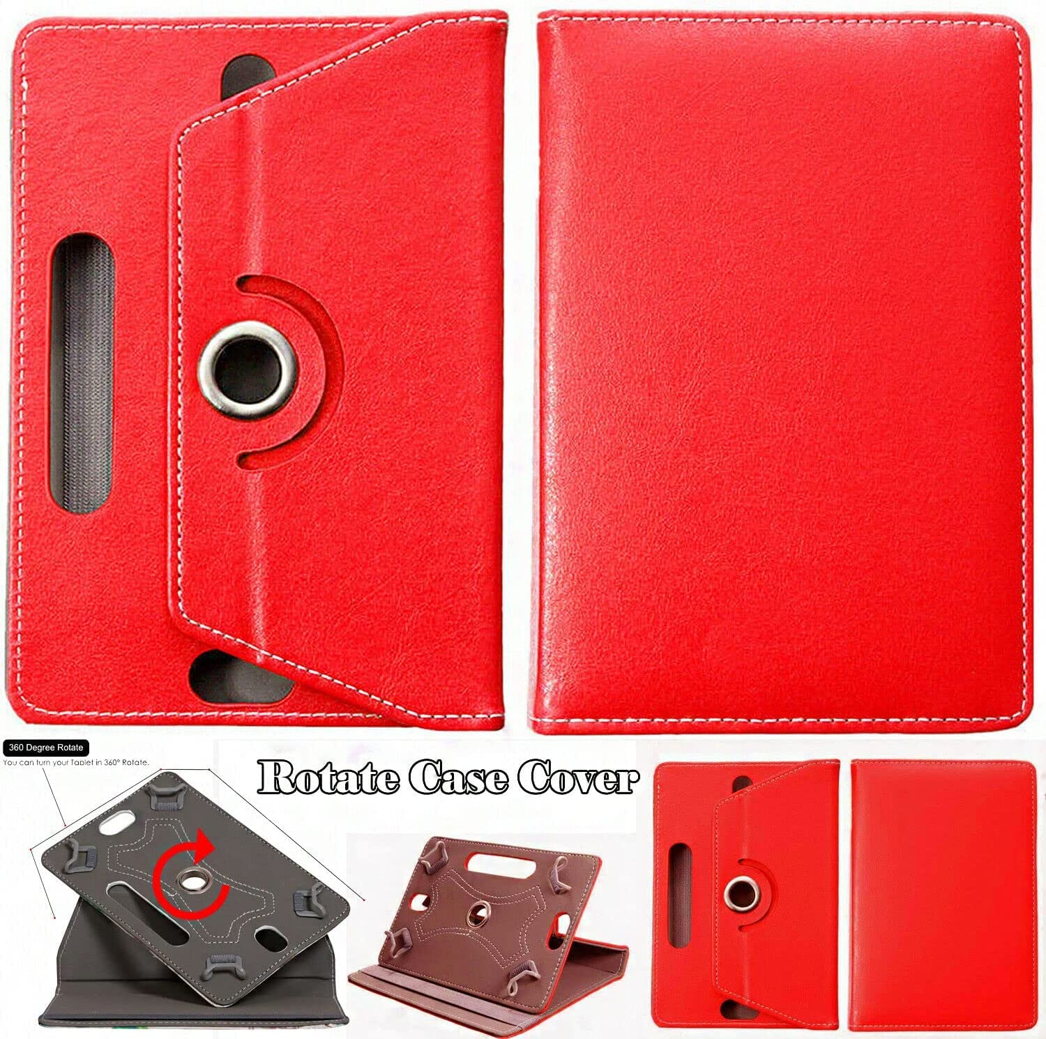 DV 10inch Tablet Case Cover - Universal Leather Stand Case Folio Cover Magic Leather 360° Rotating Case Fits for ALL 10" Inch & 10.1" Inch Android Tablets tab