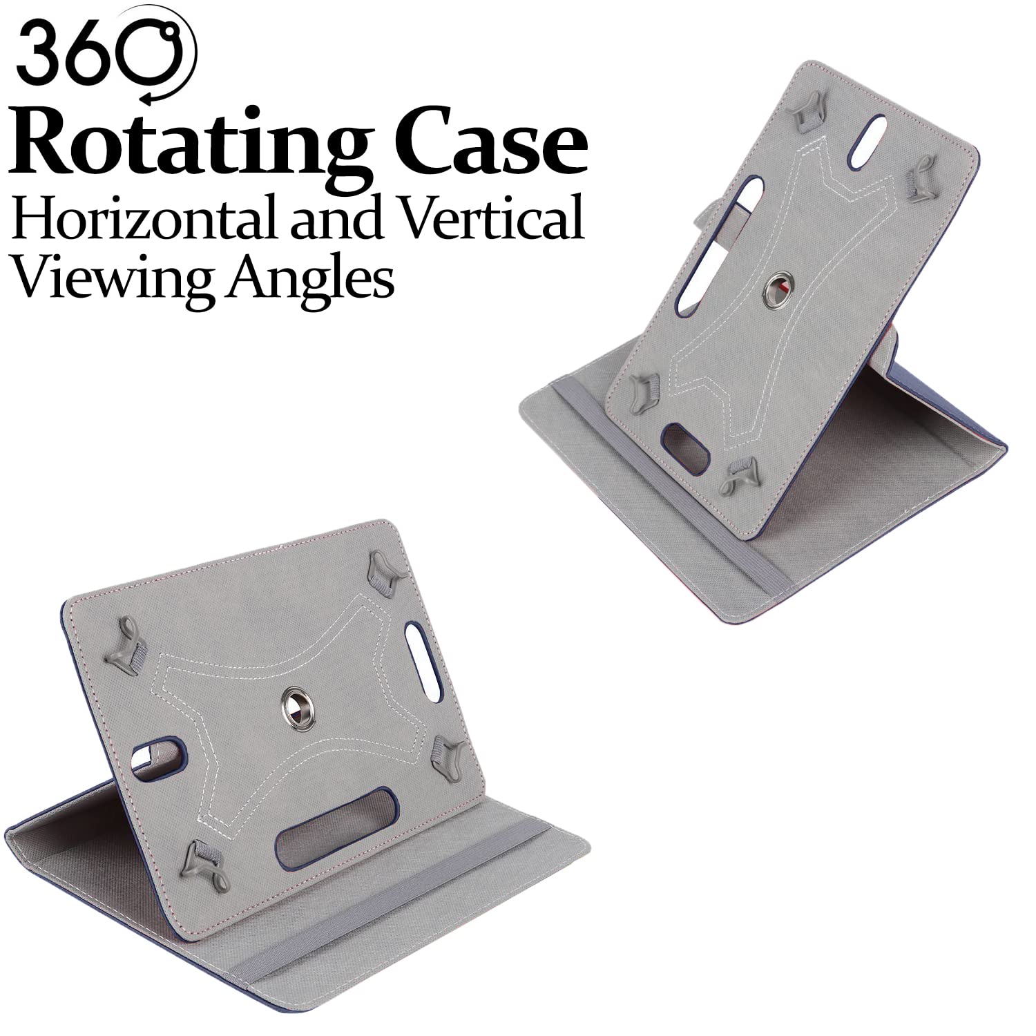 Universal 7 inch 360 Rotating Case Fits All 7 and 7.1 inches Android Tablets, Smooth Interior, PU Leather Exterior Supports Multiple Viewing Angles, Lightweight Folio Wallet Case Cover