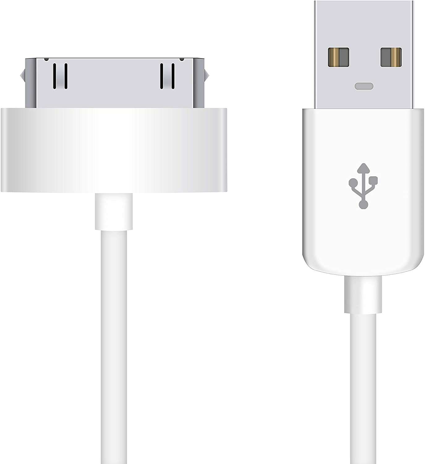 DIGITAL VANGUARD DISCOVERING POSSIBILITIES DV USB Sync and Charging Data Cable compatible with iPhone 4/4s, 3G/3GS, iPad 1/2/3, 30-Pin Cables Charger Lead - 1M White