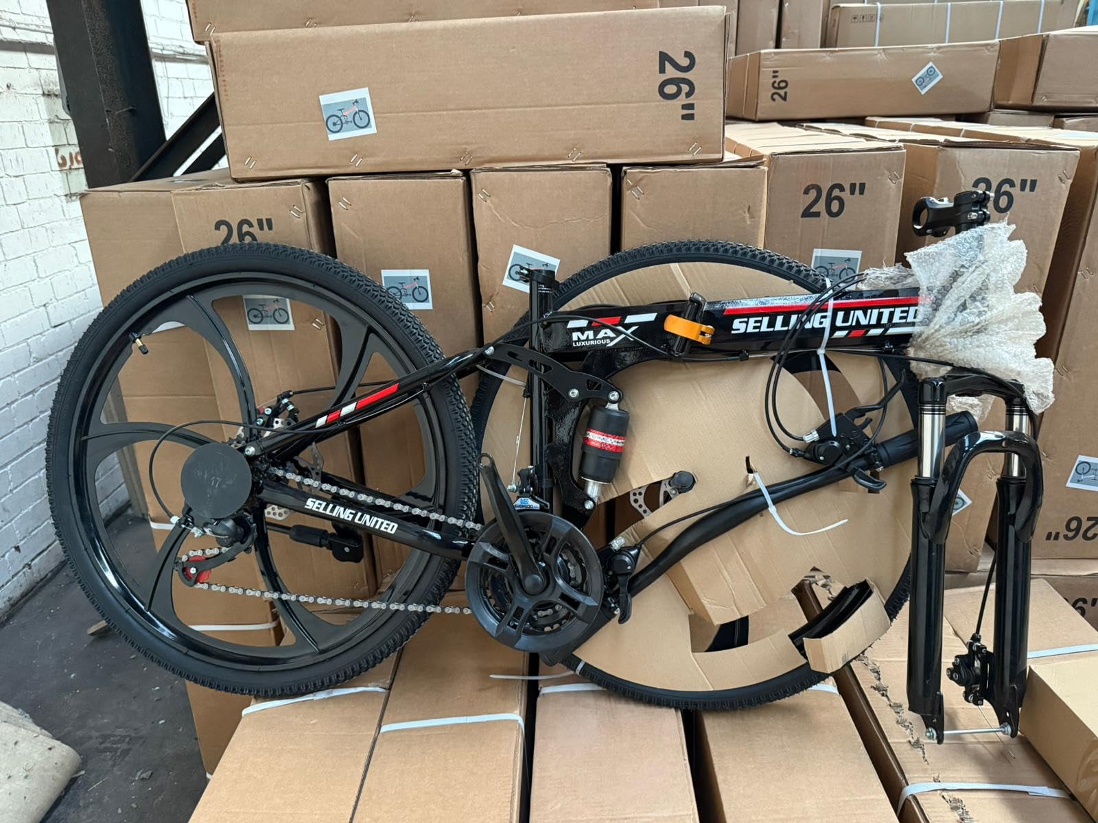 selling united 26inch Foldable Mountain Bike Dual Suspension Hardtail Bicycle Men Women Mountain Bike 21 Speed Drivetrain Lightweight Frame Sport Cycling Bike for Adult