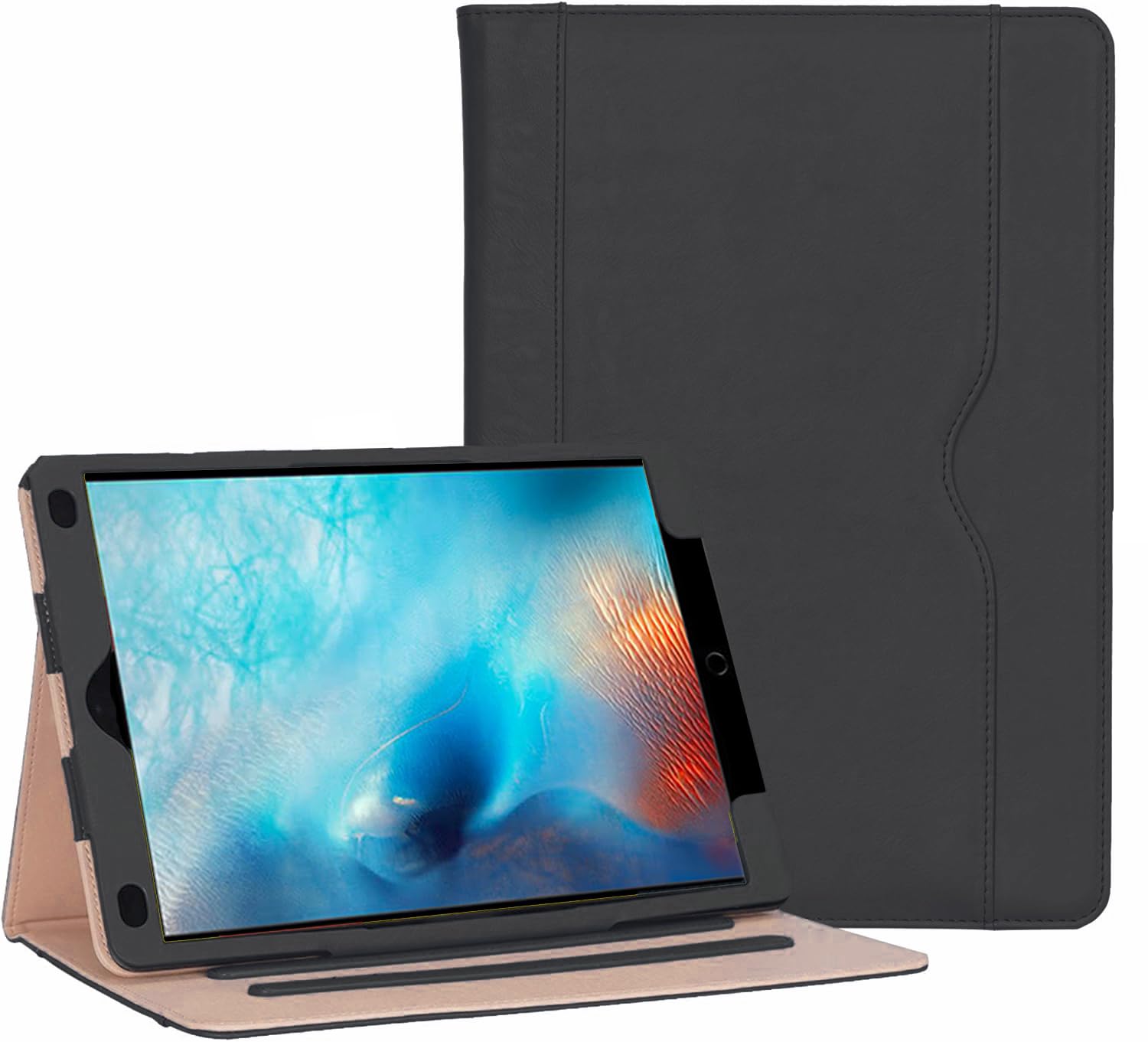 [Corner Protection] Multi-Angle Viewing Stand Case for iPad Pro 12.9 Inch 2015/2017 1st and 2nd Gen Models, Premium Leather, Magnetic Flip Stand Cover Auto Wake/Sleep