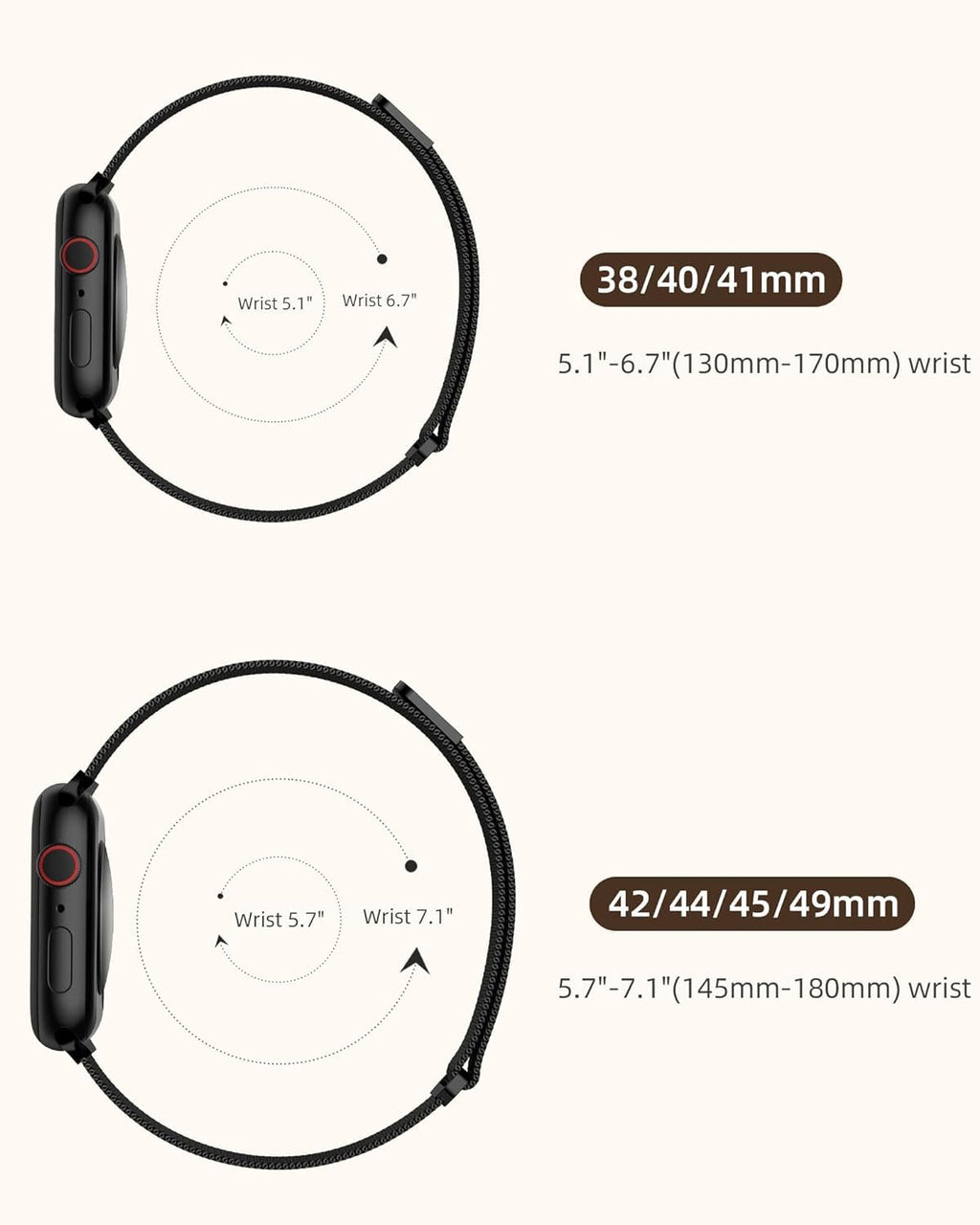 DV Milanese Strap Compatible with Apple Watch Straps 45mm 44mm 42mm Women Men, Magnetic Adjustable Band for iWatch Series 8 7 6 5 4 3 2 1 SE, Fashion Metal Strap for Smart iWatch (Black)