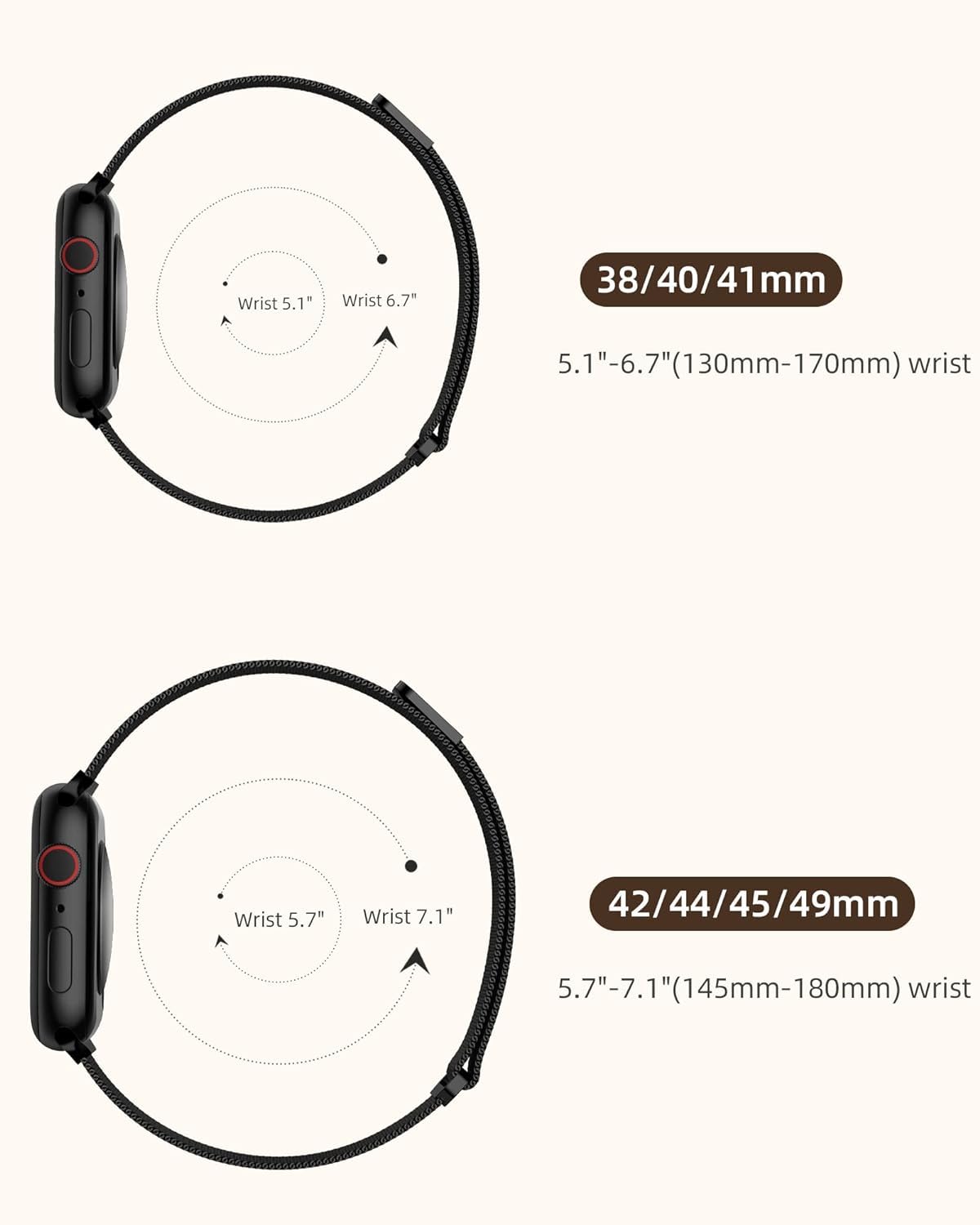 DV Milanese Strap Compatible with Apple Watch Straps 45mm 44mm 42mm Women Men, Magnetic Adjustable Band for iWatch Series 8 7 6 5 4 3 2 1 SE, Fashion Metal Strap for Smart iWatch (Black)