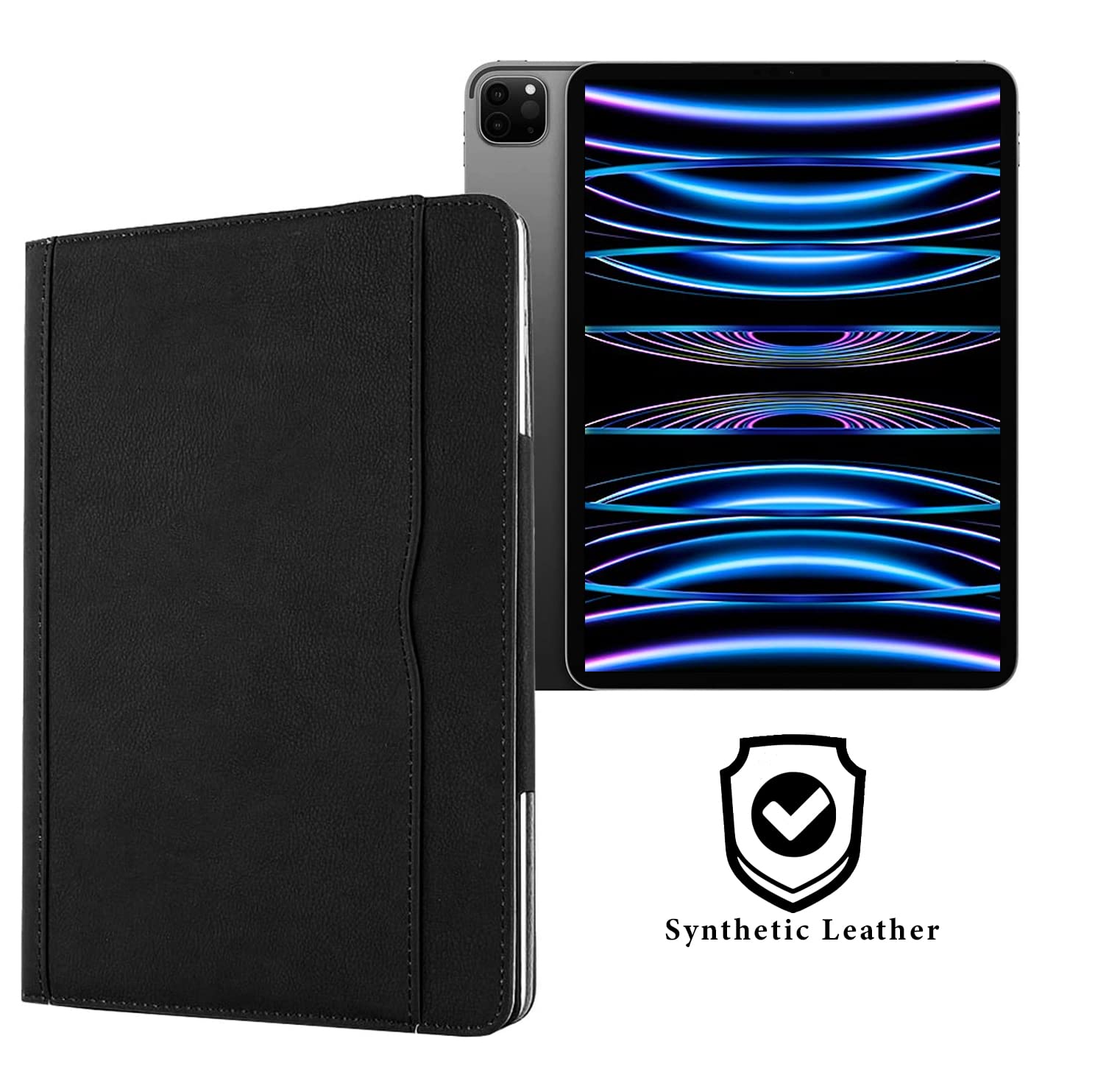 Tan Leather Case for iPad Pro 11 inch 4th/3rd/2nd/1st Generation, Smart Stand Case with Magnetic Closure and Smart Pocket, Supports Auto Sleep/Wake (2018/20/21/22)