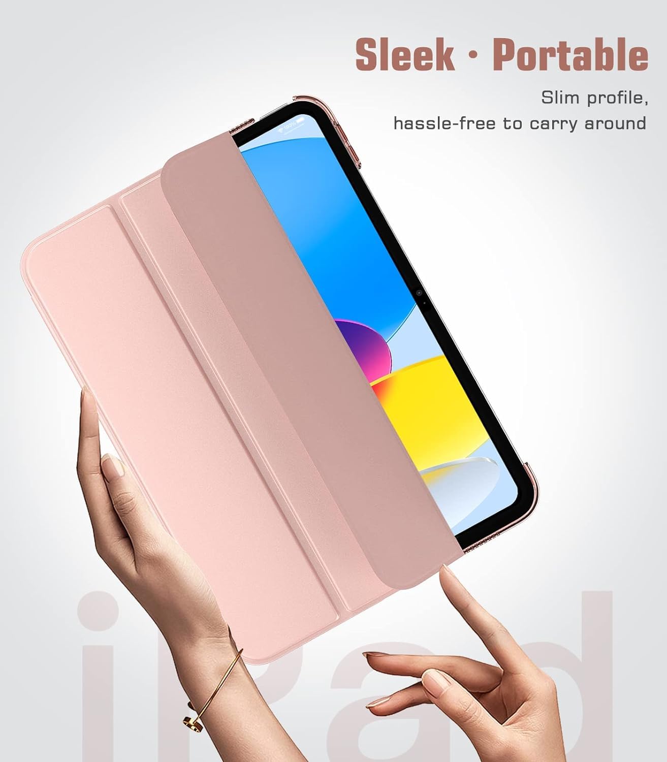SU for A16 2025 11th / 10th Generation (2025/2022,11 inch/10.9 Inch), Slim Stand Hard PC Translucent Back Shell Smart Cover Case, Support Touch ID, Auto Wake/Sleep