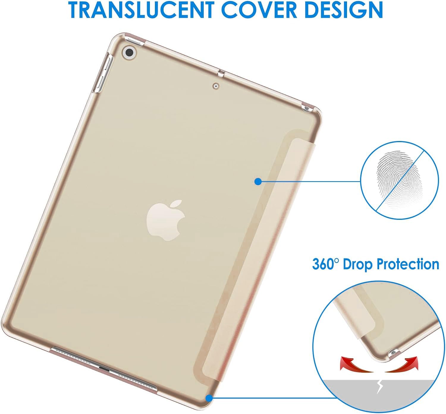 For Apple iPad 10.2 inch 9th/ 8th/ 7th Generation, Smart Magnetic Stand Case, Leather Cover with Magnetic Closure, Anti-Scratch and Lightweight Case (2021/2020/2019)