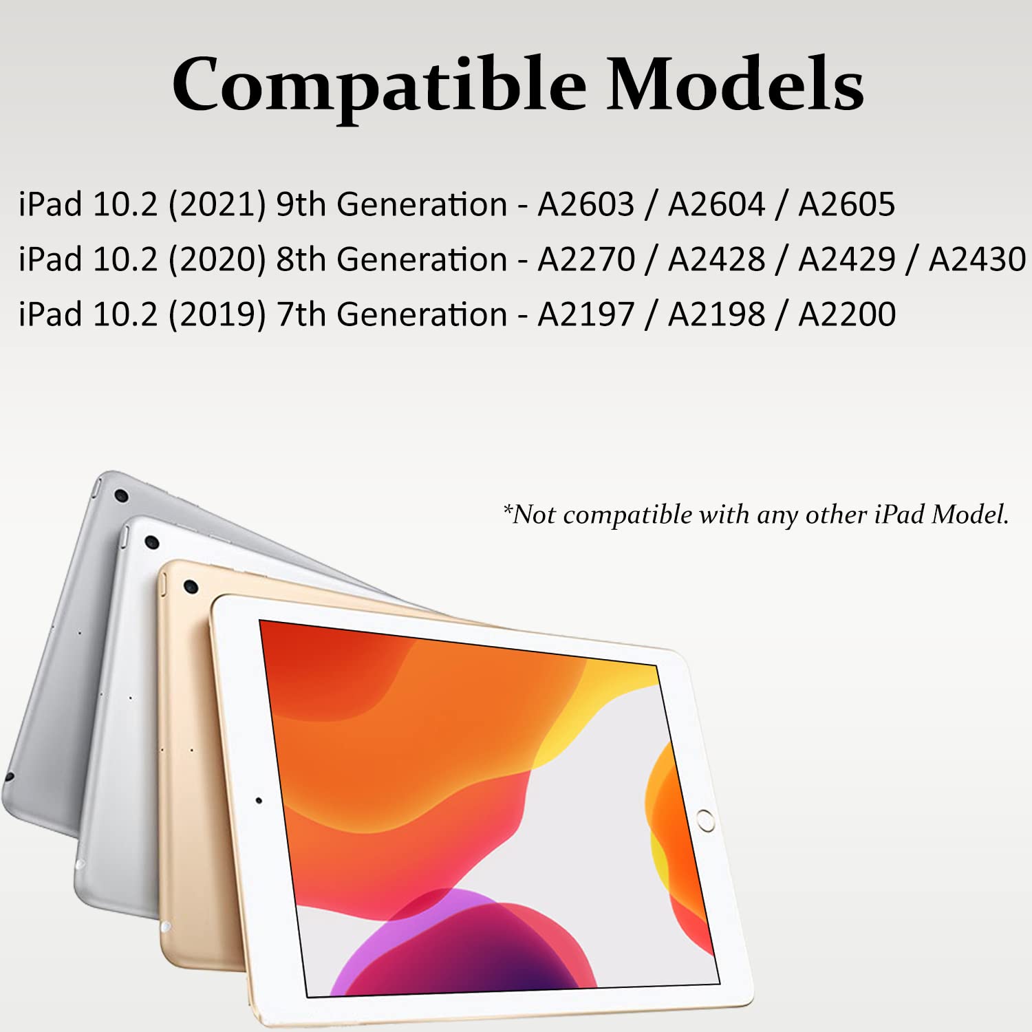 DV Flip Stand Case for iPad 10.2-inch 9th/8th/7th Generation, Premium PU Leather Cover with Pencil Holder and Magnetic Closure, Shockproof Folio Stand Case, Supports Auto Sleep/Wake