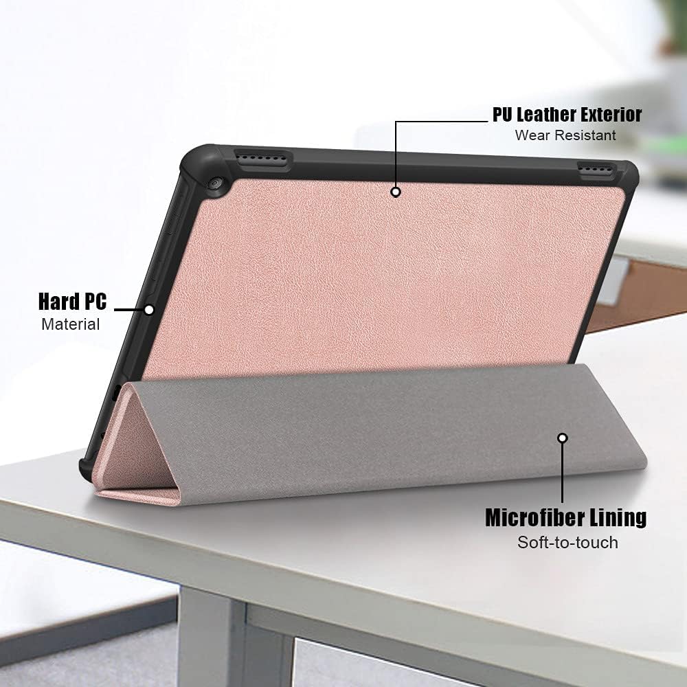 Hard Back Case for Amazon Fire HD 10 & 10 Plus Tablet, 25.4 cm, 13th/11th Generation 2023/2021, Tri-Fold Stand Cover with Auto Wake/Sleep
