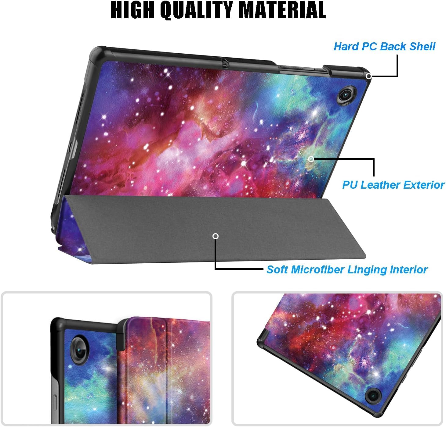 Galaxy Tab A8 10.5-inch Case, Slim Protective Cover with Auto Sleep/Wake, Hard PC Back Shell, PU Leather Exterior