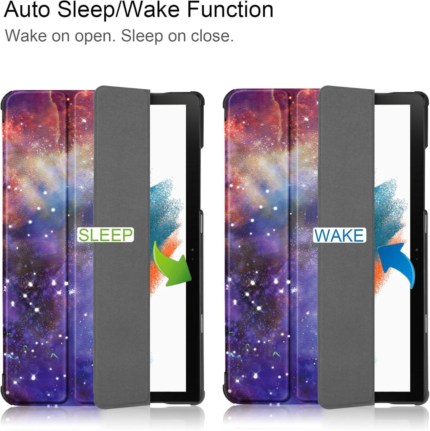 Galaxy Tab A8 10.5-inch Case, Slim Protective Cover with Auto Sleep/Wake, Hard PC Back Shell, PU Leather Exterior