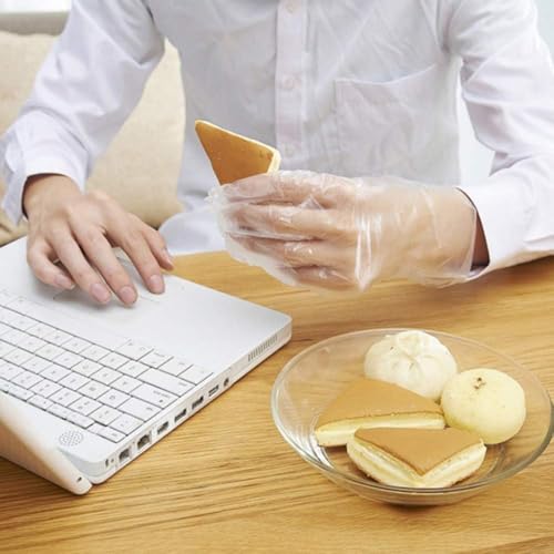 United Disposable Plastic Gloves - 100 Count Clear Food Service for Kitchen, Cooking, Prep, Cleaning and Party | 1 Pack