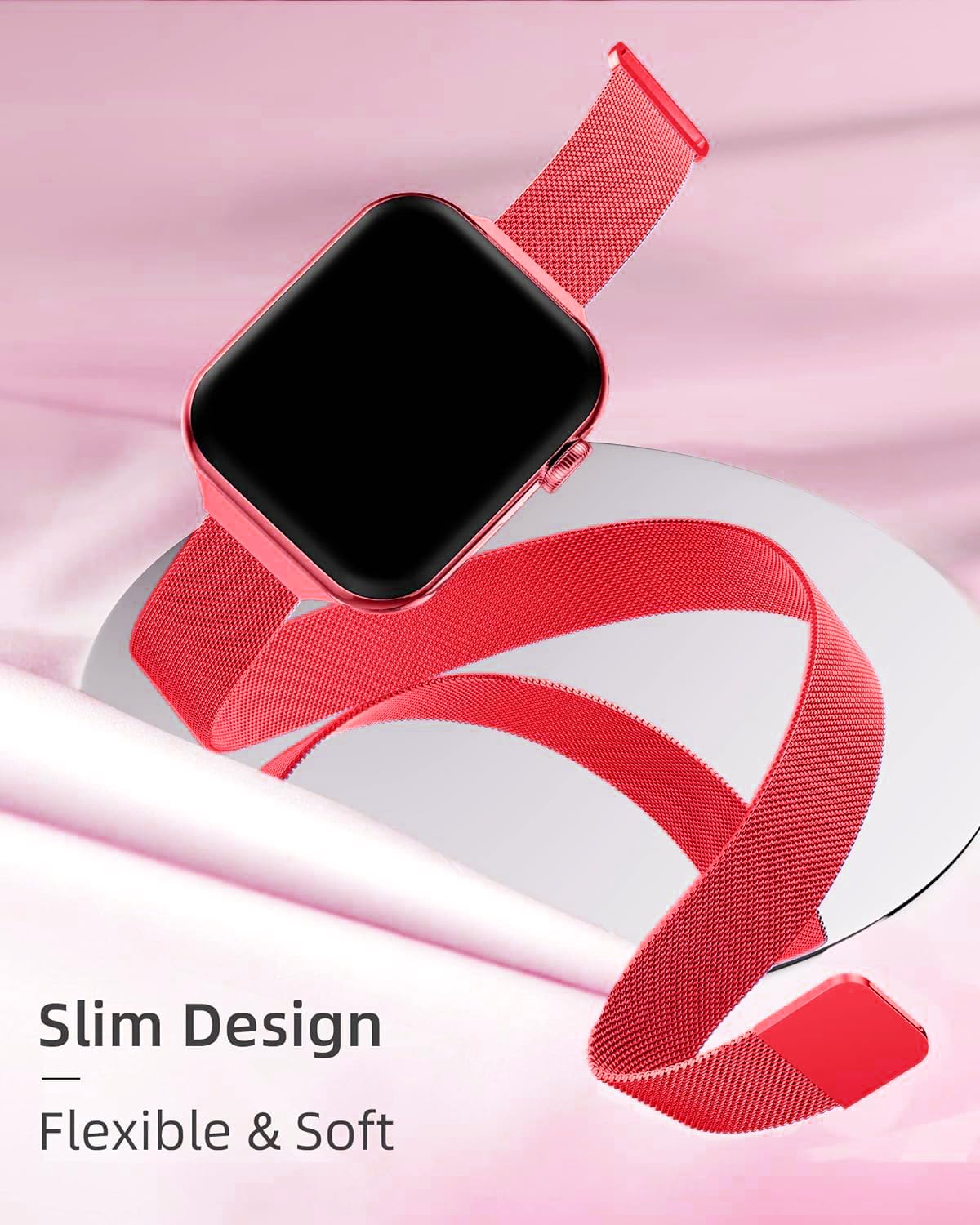 DV Milanese Strap Compatible with Apple Watch Straps 41mm 40mm 38mm Women Men, Dual Magnetic Adjustable Band for iWatch Series 8 7 6 5 4 3 2 1 SE, Fashion Metal Strap for Smart iWatch