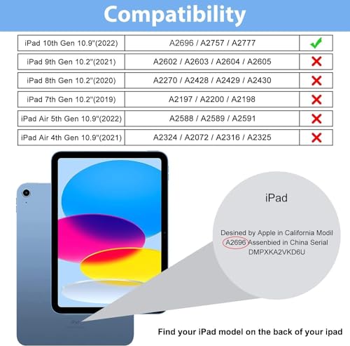 SU for A16 2025 11th / 10th Generation (2025/2022,11 inch/10.9 Inch), Slim Stand Hard PC Translucent Back Shell Smart Cover Case, Support Touch ID, Auto Wake/Sleep