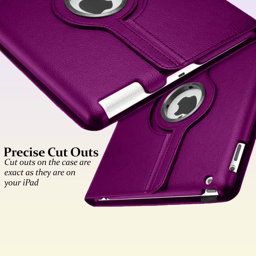 DV Case for iPad Mini 2 (A1489, A1490, A1491), iPad Mini 3 (A1599, A1600), 360 Degree Rotating Smart Stand Case, PU Leather, Slim and Lightweight Cover