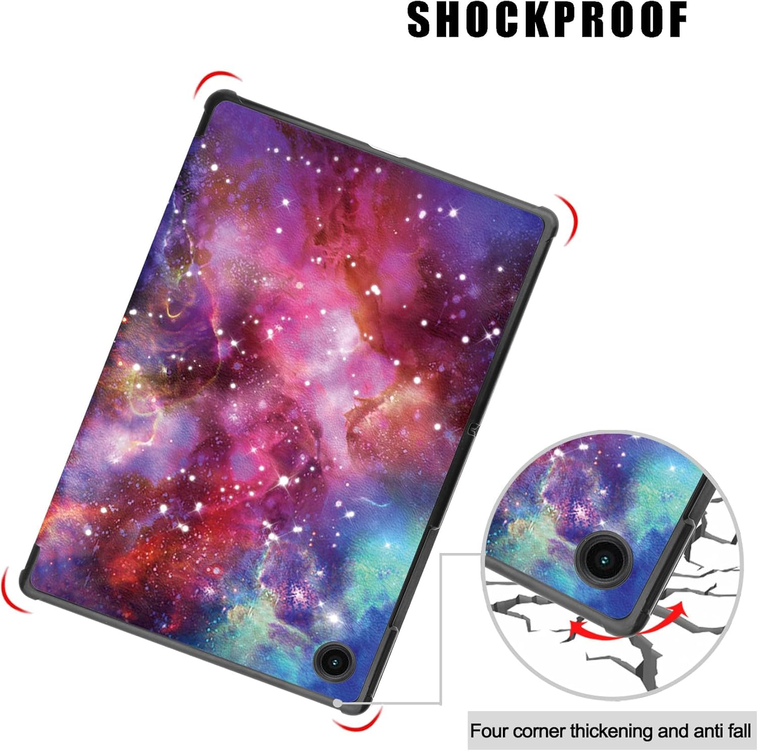 Galaxy Tab A8 10.5-inch Case, Slim Protective Cover with Auto Sleep/Wake, Hard PC Back Shell, PU Leather Exterior