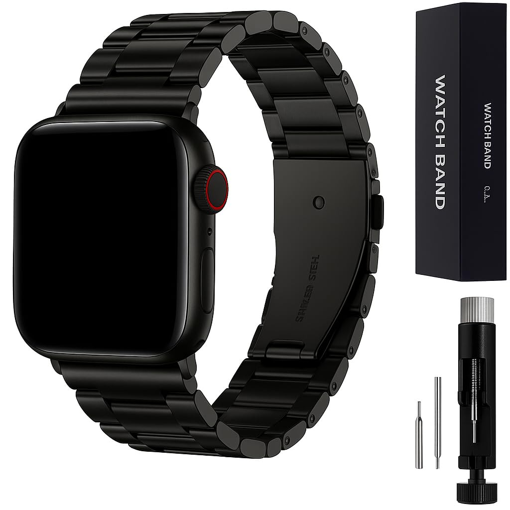 Metal Band Compatible with Apple Watch Strap 49mm 46mm 45mm 44mm 42mm 41mm 40mm 38mm, Steel Watch Band for iWatch Ultra3/2/1 SE3/SE2/SE Series S11/10/9/8/7/6/5/4/3/2/1