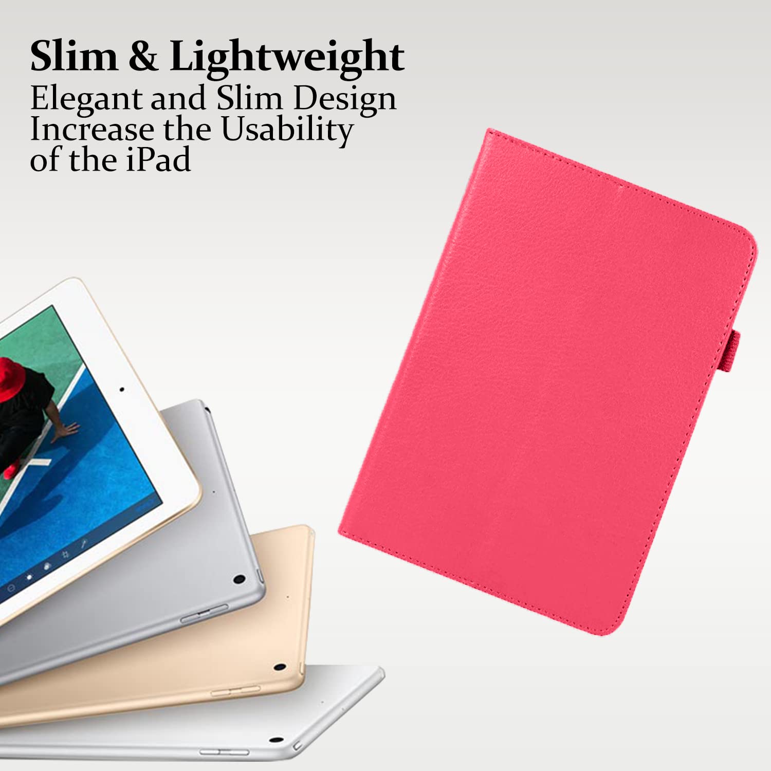 DV Flip Stand Case for iPad 10.2-inch 9th/8th/7th Generation, Premium PU Leather Cover with Pencil Holder and Magnetic Closure, Shockproof Folio Stand Case, Supports Auto Sleep/Wake