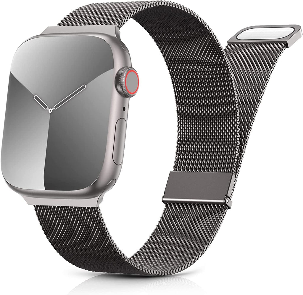 DV Milanese Strap Compatible with Apple Watch Straps 41mm 40mm 38mm Women Men, Dual Magnetic Adjustable Band for iWatch Series 8 7 6 5 4 3 2 1 SE, Fashion Metal Strap for Smart iWatch