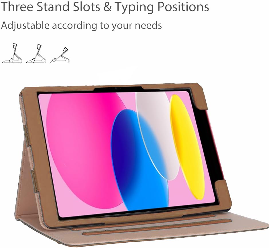 Leather Case For iPad A16 2025 11th / 10th Generation (2025/2022,11 inch/10.9 Inch) Premium Blue/Tan Leather, Magnetic Flip Stand Cover Auto Wake/Sleep