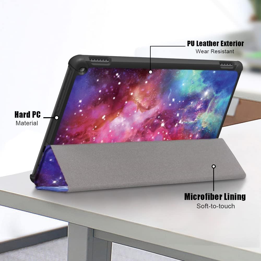 Hard Back Case for Amazon Fire HD 10 & 10 Plus Tablet, 25.4 cm, 13th/11th Generation 2023/2021, Tri-Fold Stand Cover with Auto Wake/Sleep