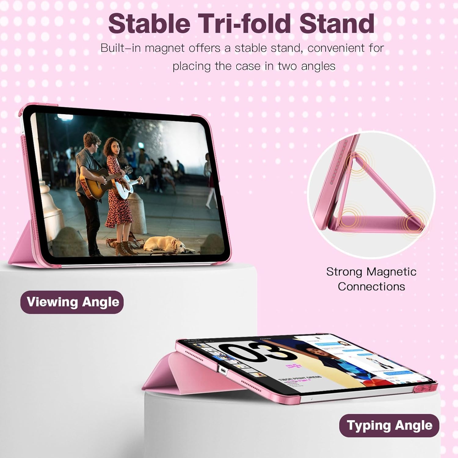 SU for A16 2025 11th / 10th Generation (2025/2022,11 inch/10.9 Inch), Slim Stand Hard PC Translucent Back Shell Smart Cover Case, Support Touch ID, Auto Wake/Sleep