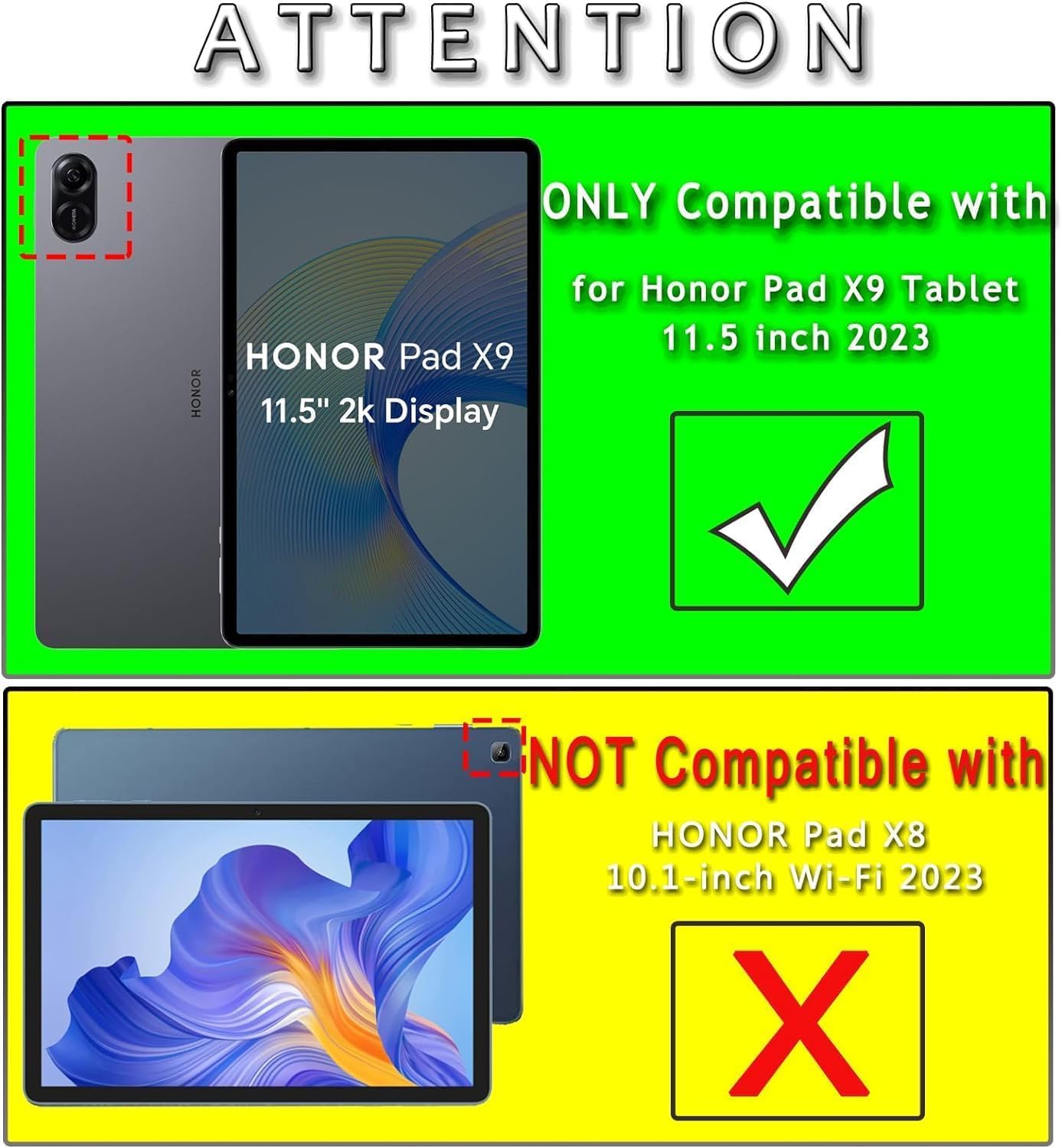 Case for Honor Pad X9 11.5 inch 2023 Protective 360° Rotating Case Cover for 11.5 inch Tablet,