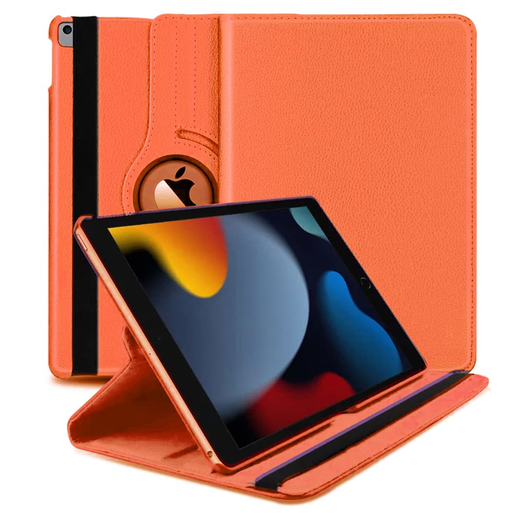For iPad 10.2 Case 9th/8th/7th Generation (2021/2020/2019) 360 Leather Wallet Rotating Durable Protective Cover with Auto Wake/Sleep