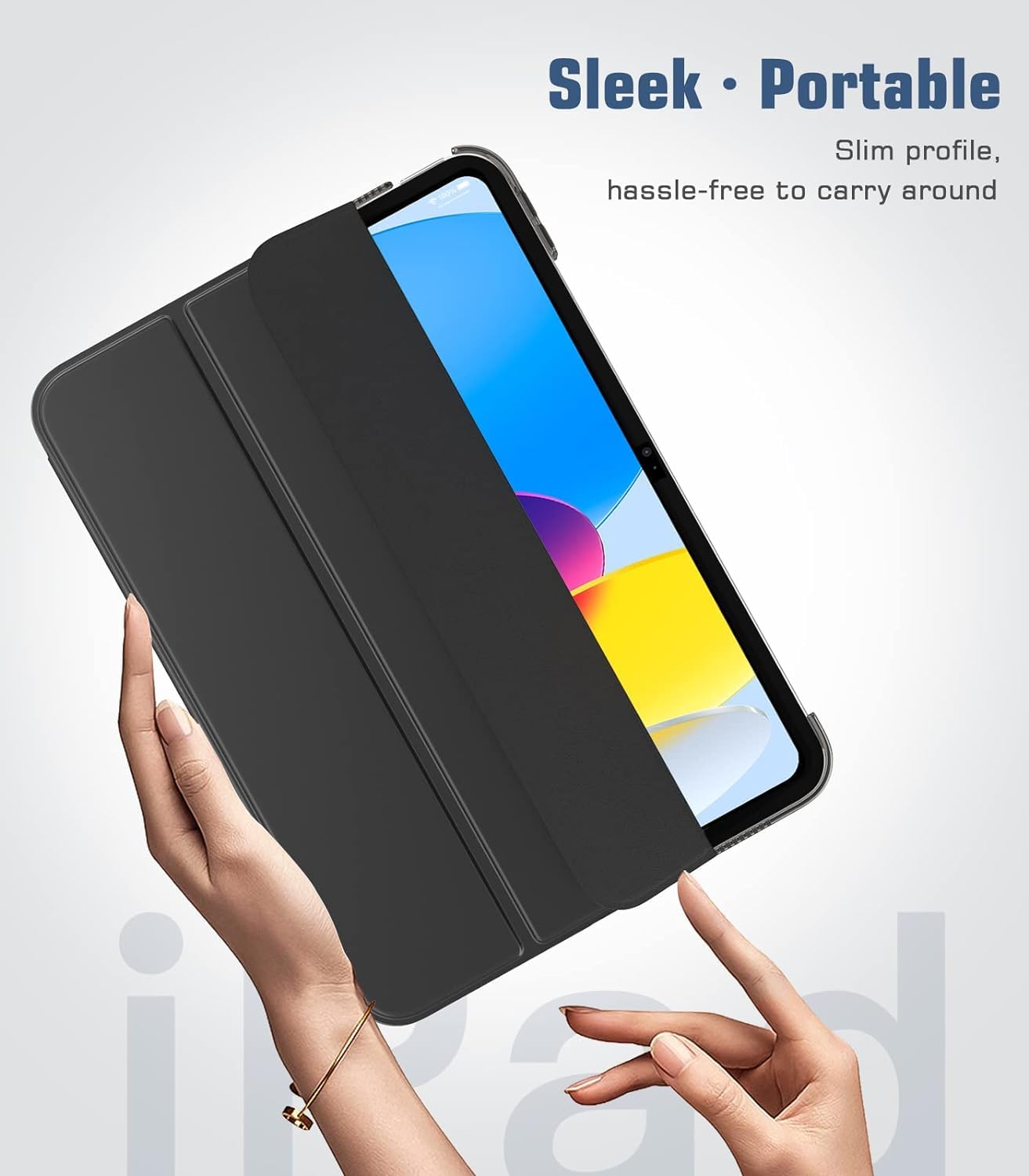 SU for A16 2025 11th / 10th Generation (2025/2022,11 inch/10.9 Inch), Slim Stand Hard PC Translucent Back Shell Smart Cover Case, Support Touch ID, Auto Wake/Sleep