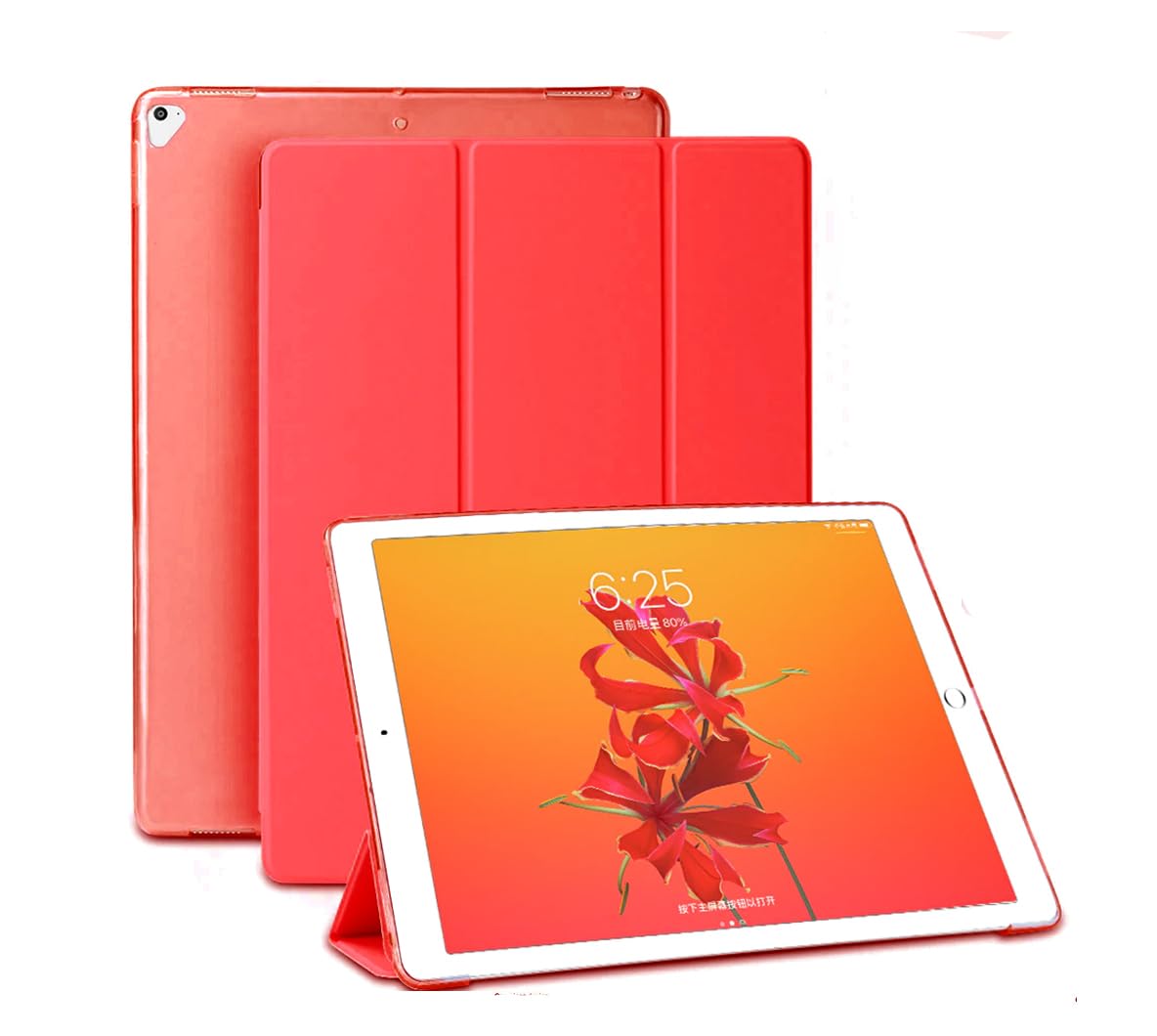 SU Case for iPad Pro 12.9 Case 2nd Generation 2017/1st Generation 2015(Model: A1584 A1652 A1670 A1671 A1821), Ultra Slim Lightweight Stand Smart Case with Translucent Frosted Back Cover