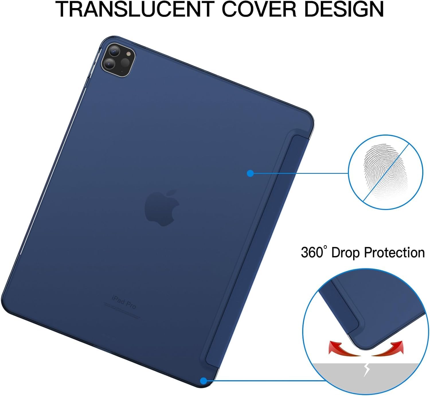 Selling United Case for iPad Pro 12.9-Inch (6th/5th Generation, 2022/2021 Model), Slim Stand Hard Back Shell Smart Cover with Auto Wake/Sleep