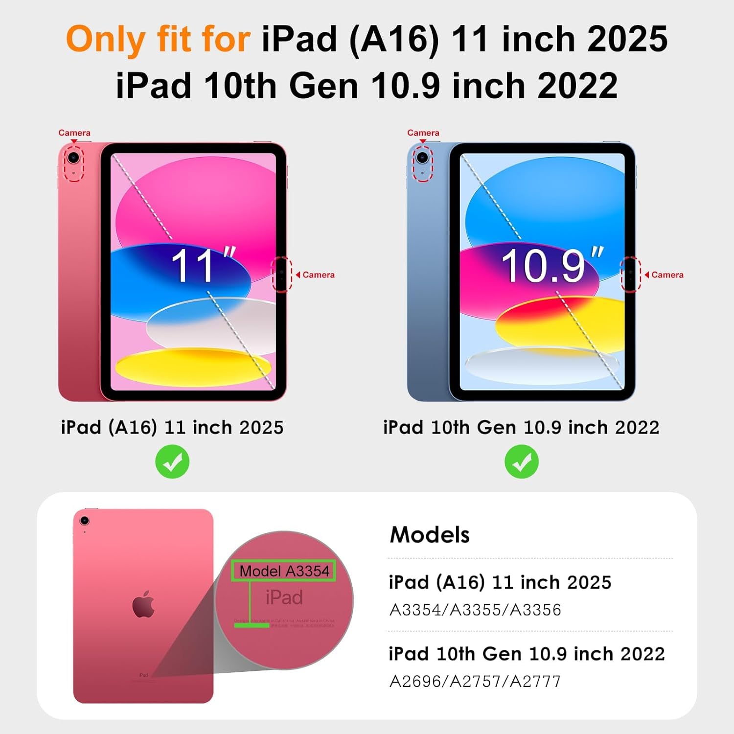 Kids Protective EVA Foam Case for iPad A16 11th Generation 2025 //10th Generation 2022, Pink Shock-Absorbing Cover with Stand, Compatible with 10.9 inch -11 inch iPad