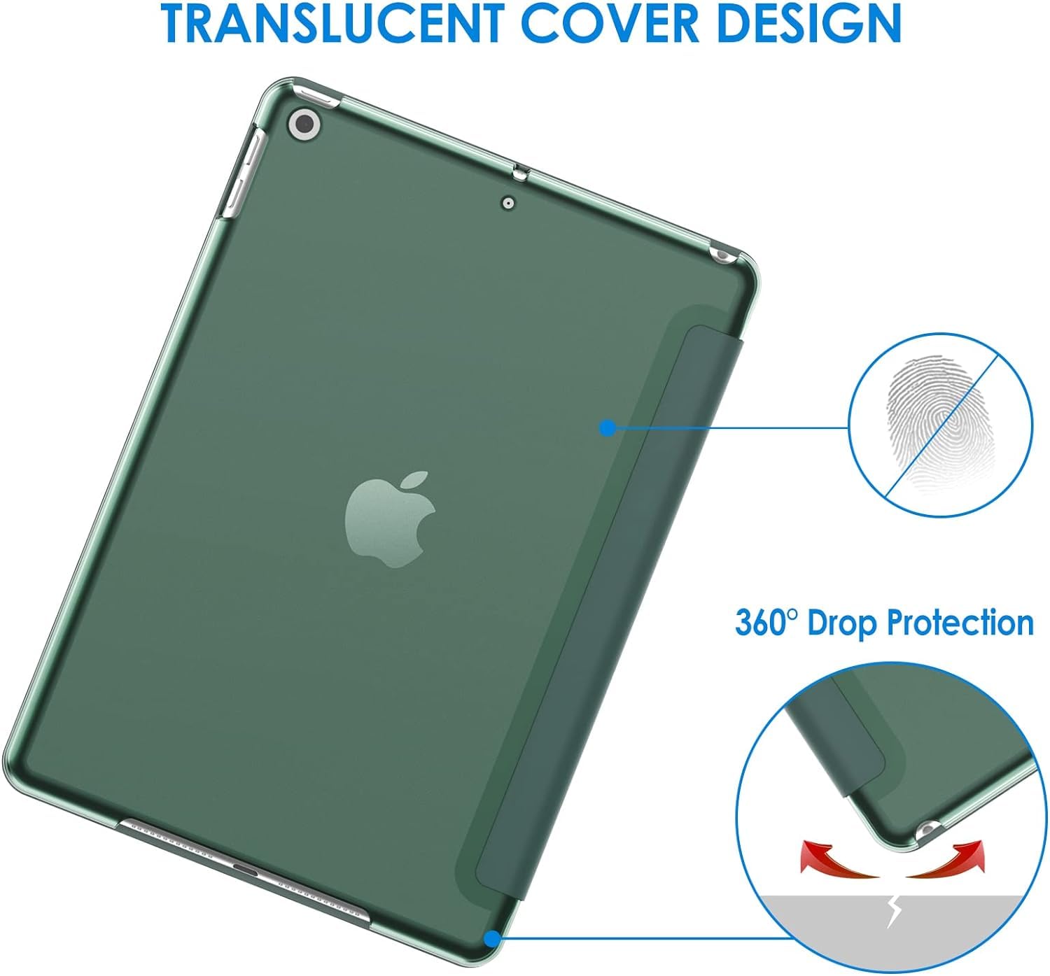 For Apple iPad 10.2 inch 9th/ 8th/ 7th Generation, Smart Magnetic Stand Case, Leather Cover with Magnetic Closure, Anti-Scratch and Lightweight Case (2021/2020/2019)