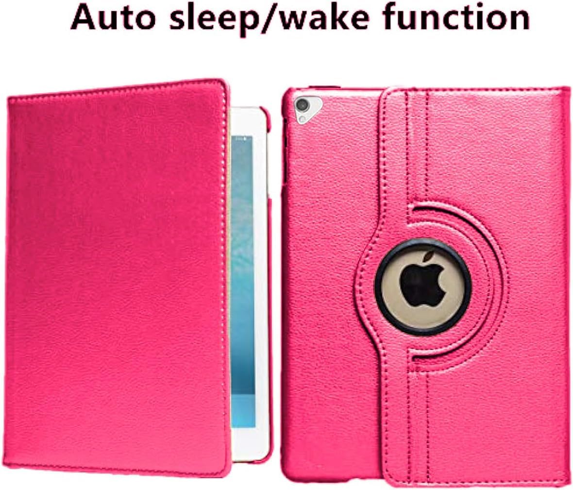 Case Compatible with Apple iPad Pro 12.9" (1st & 2nd Generation, 2015 & 2017 Model) Shockproof PU Leather Book Style Flip Folio 360° Rotating Protection Cover With Auto Wake/Sleep