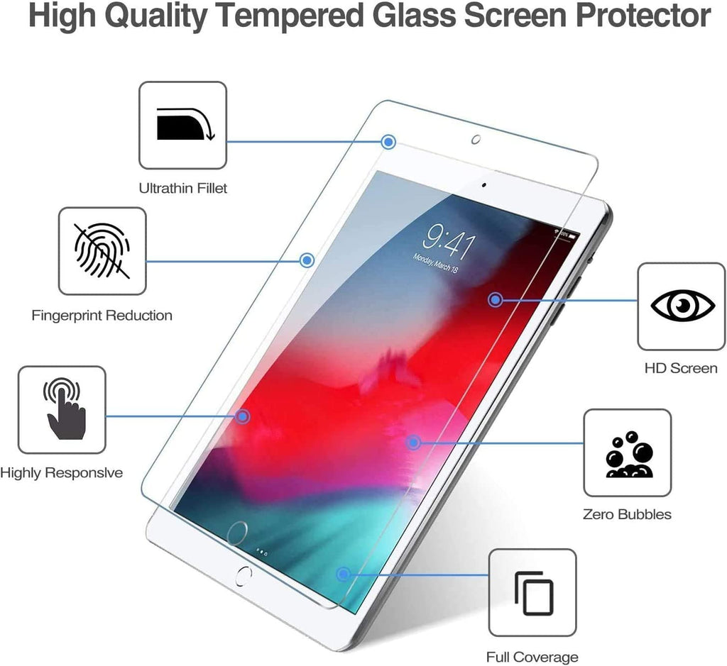 DV 2 Pack iPad 10.2" 2021 2020 2019 GLASS Screen Protector, Tempered Glass Screen Protector [9H Hardness] [Crystal Clarity] [Scratch-Resistant] [No-Bubble] for iPad 10.2" 9th 8th 7th Generation