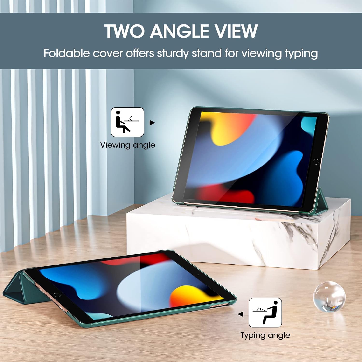 iPad 10.2 Case - Slim Hard Back Smart Cover for iPad 9th/8th/7th Generation