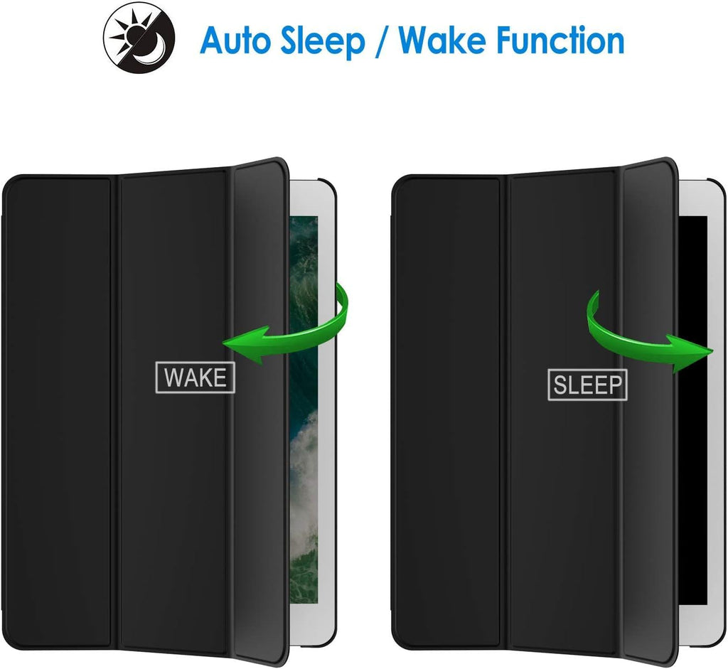 SU Case for iPad Pro 12.9 Case 2nd Generation 2017/1st Generation 2015(Model: A1584 A1652 A1670 A1671 A1821), Ultra Slim Lightweight Stand Smart Case with Translucent Frosted Back Cover