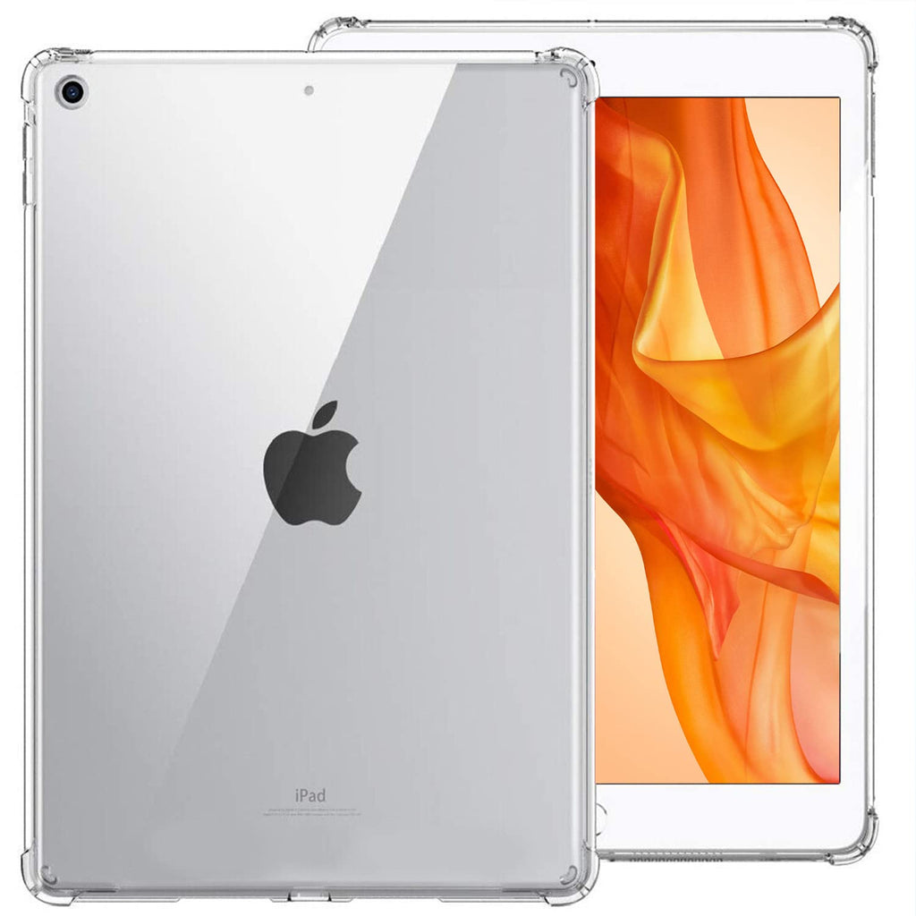 PURE HITECH Silicone Gel Bumper Case for Apple iPad 10.2" 2019/2020/2021 (7th/8th/9th) Generations - Slim Back Shell Soft Transparent Cover