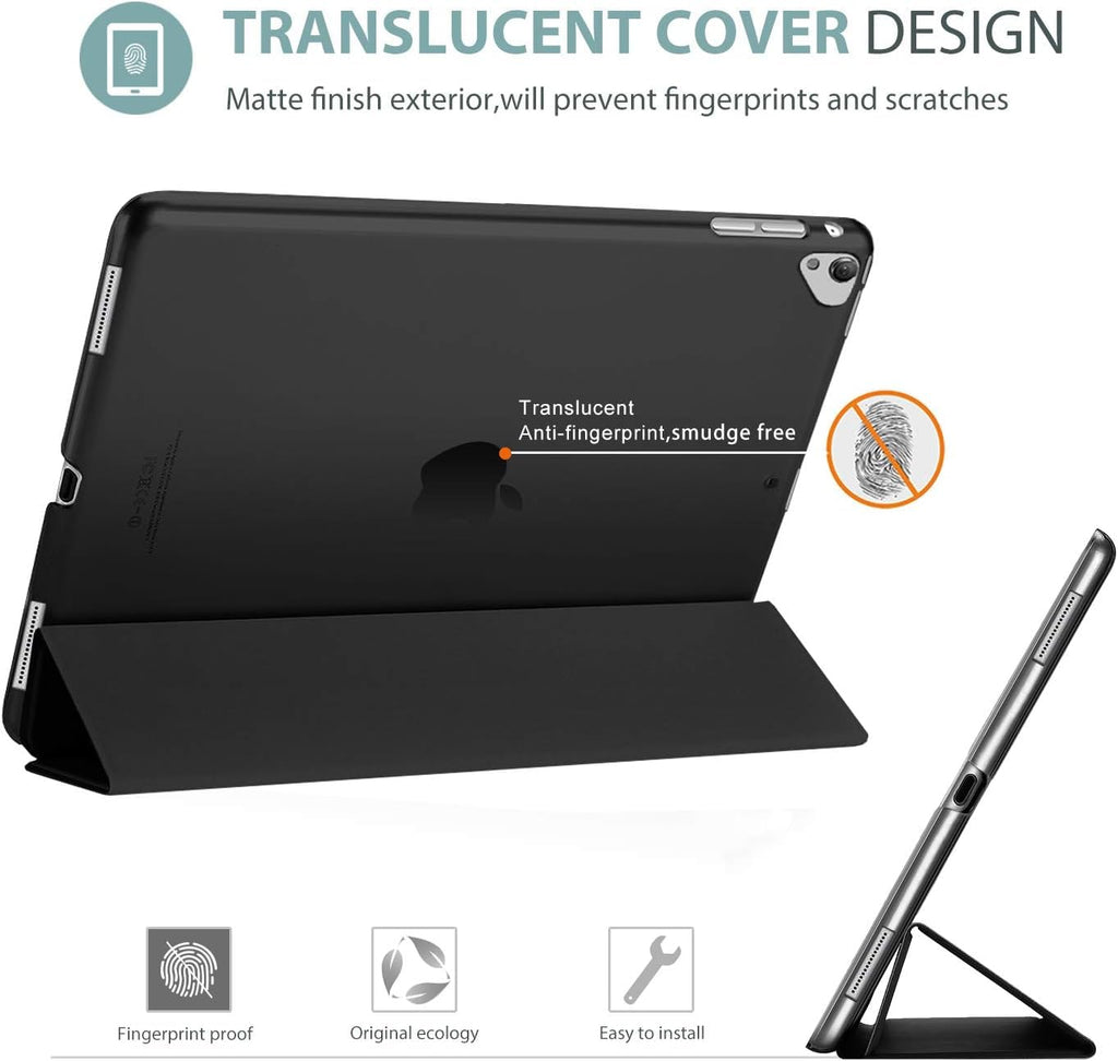 SU Case for iPad Pro 12.9 Case 2nd Generation 2017/1st Generation 2015(Model: A1584 A1652 A1670 A1671 A1821), Ultra Slim Lightweight Stand Smart Case with Translucent Frosted Back Cover