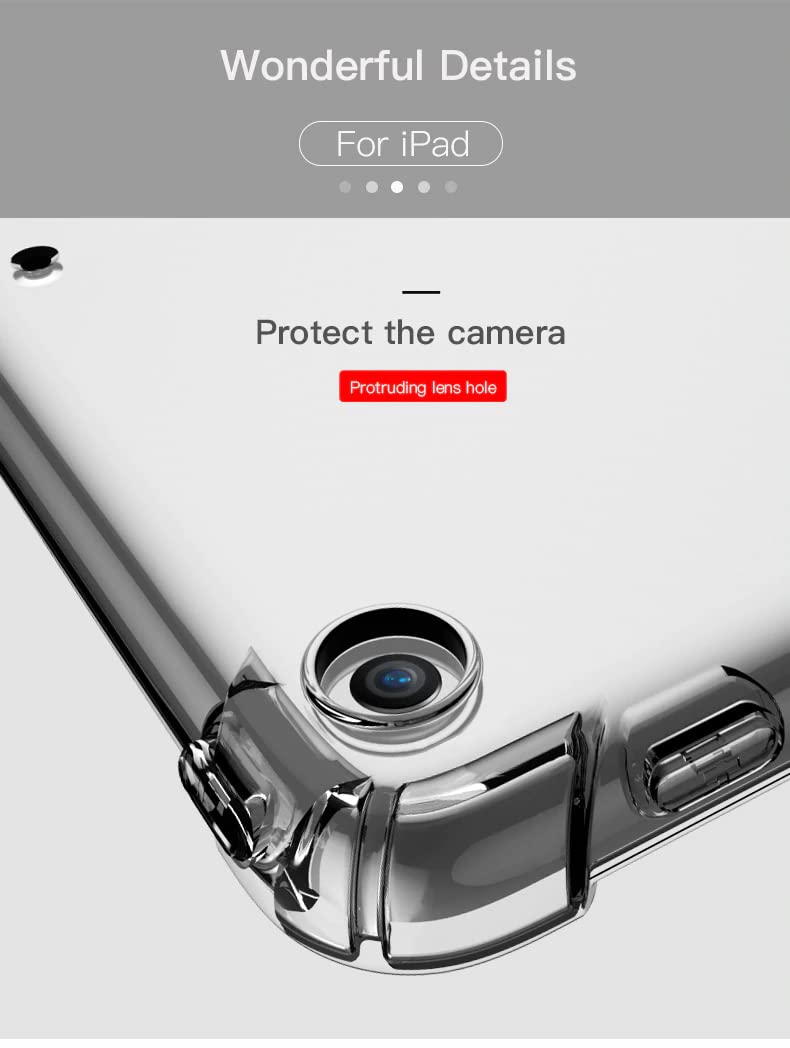 (DV) iPad 2ND 3RD 4TH Generation Bumper Gel Case Soft TPU Transparent Clear Back Cover Shockproof Drop Protection Ultra Slim Scratch Resistant Case Cover For iPad 2 3 4