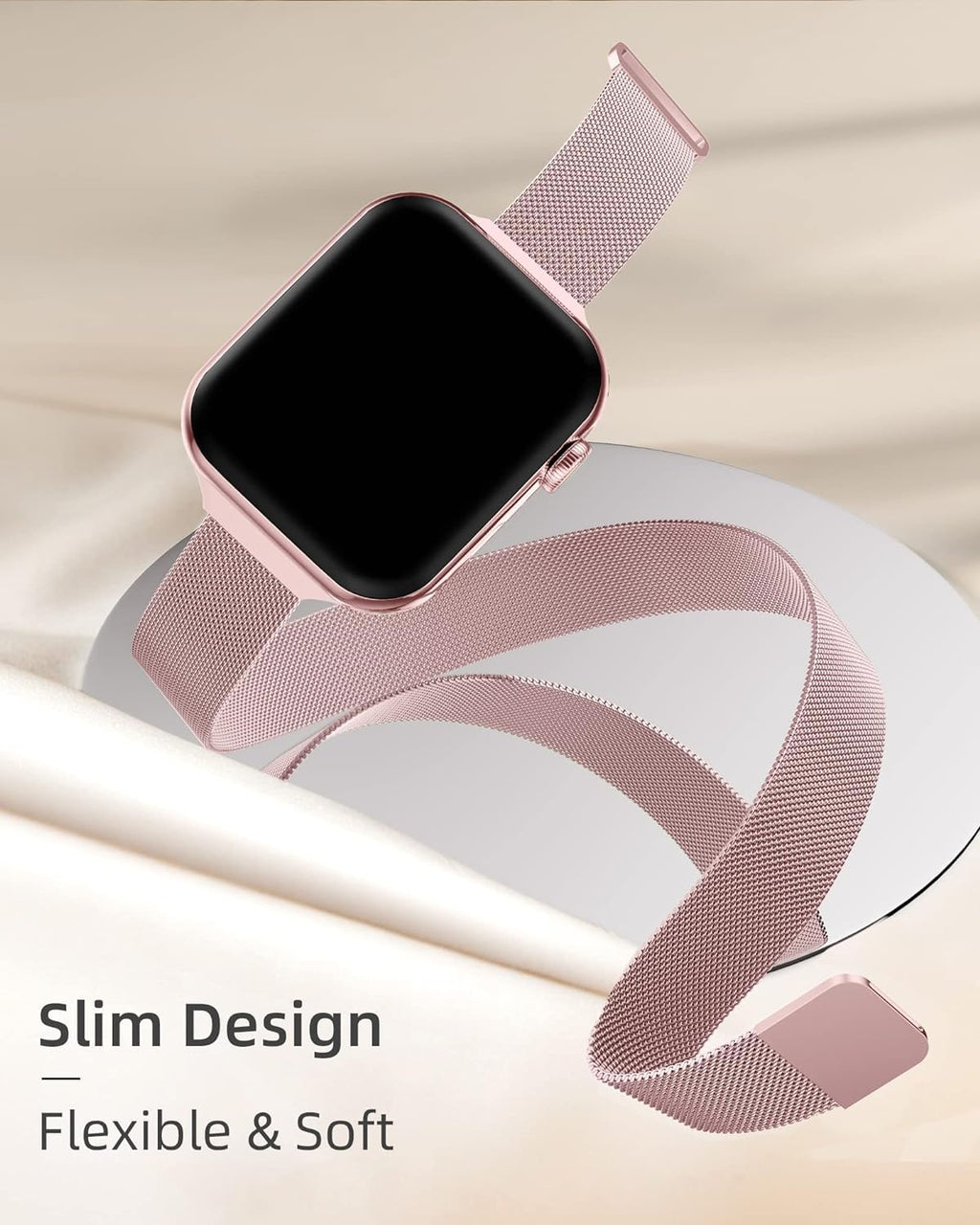DV Milanese Strap Compatible with Apple Watch Straps 41mm 40mm 38mm Women Men, Dual Magnetic Adjustable Band for iWatch Series 8 7 6 5 4 3 2 1 SE, Fashion Metal Strap for Smart iWatch