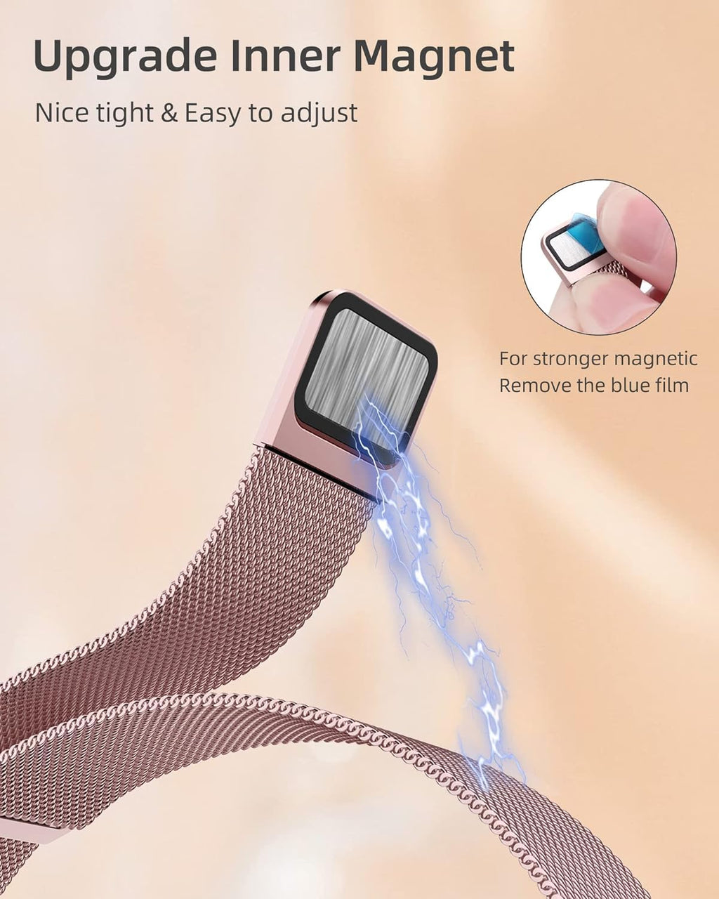 DV Milanese Strap Compatible with Apple Watch Straps 41mm 40mm 38mm Women Men, Dual Magnetic Adjustable Band for iWatch Series 8 7 6 5 4 3 2 1 SE, Fashion Metal Strap for Smart iWatch