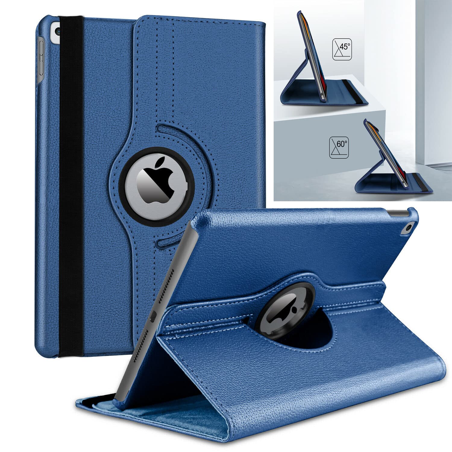 For iPad 10.2 Case 9th/8th/7th Generation (2021/2020/2019) 360 Leather Wallet Rotating Durable Protective Cover with Auto Wake/Sleep