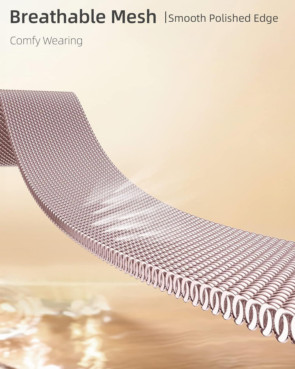 DV Milanese Strap Compatible with Apple Watch Straps 45mm 44mm 42mm Women Men, Magnetic Adjustable Band for iWatch Series 8 7 6 5 4 3 2 1 SE, Fashion Metal Strap for Smart iWatch (Rose Gold)