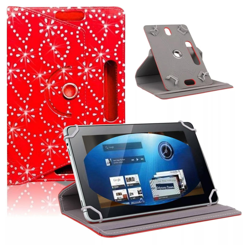 Universal 7-8 Inch Tablet Case Cover, Floral Pattern Leather 360° Rotating Case Fits for ALL 7" Inch