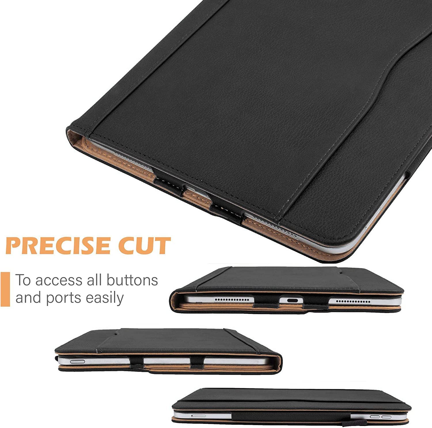 Tan Leather Case for iPad Pro 11 inch 4th/3rd/2nd/1st Generation, Smart Stand Case with Magnetic Closure and Smart Pocket, Supports Auto Sleep/Wake (2018/20/21/22)