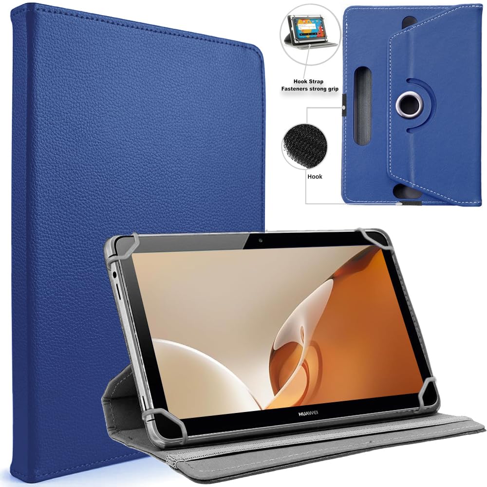 SU 10 inch Tablet Case - Universal Stand Case Folio Cover Magic Leather 360° Rotating Case Fits for ALL 10 Inch & 10.1in Inch Tablets + Stylus Pen