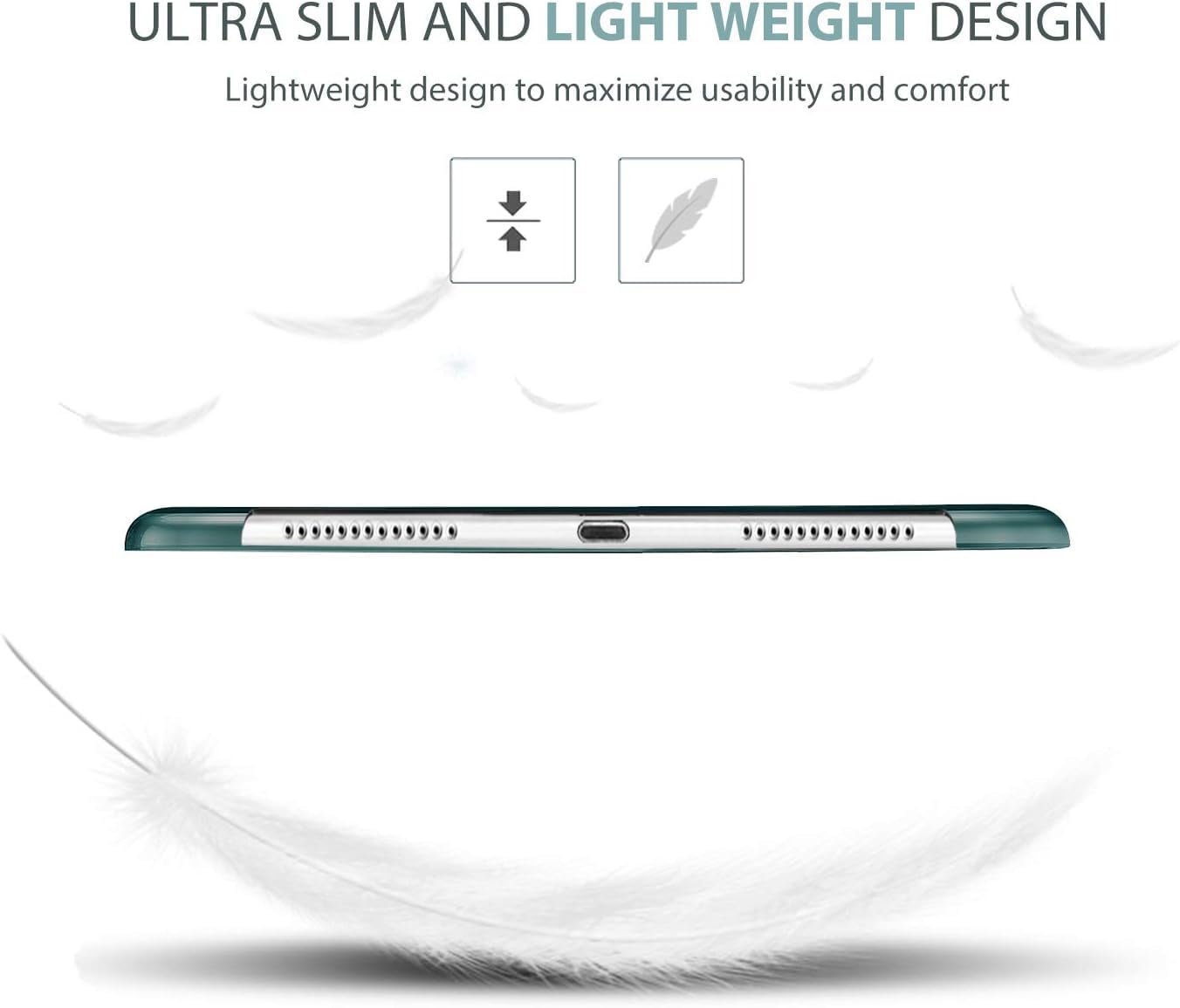 DV iPad 9.7 Inch 2017/2018 Smart Case Cover, Ultra Slim Lightweight Stand Case Shell with Translucent Back for Apple iPad 9.7 (Air, Air 2 2017, 2018) Auto Sleep&Wake