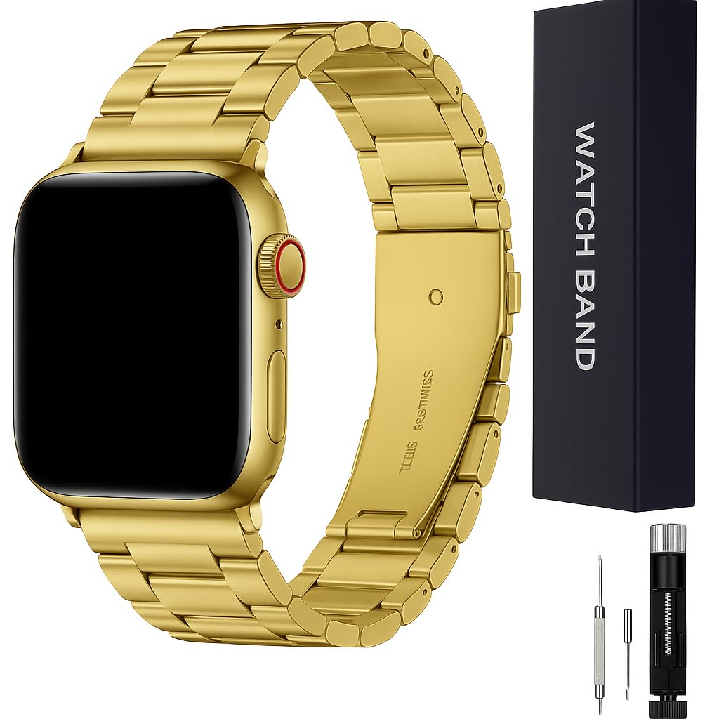 Metal Band Compatible with Apple Watch Strap 49mm 46mm 45mm 44mm 42mm 41mm 40mm 38mm, Steel Watch Band for iWatch Ultra3/2/1 SE3/SE2/SE Series S11/10/9/8/7/6/5/4/3/2/1